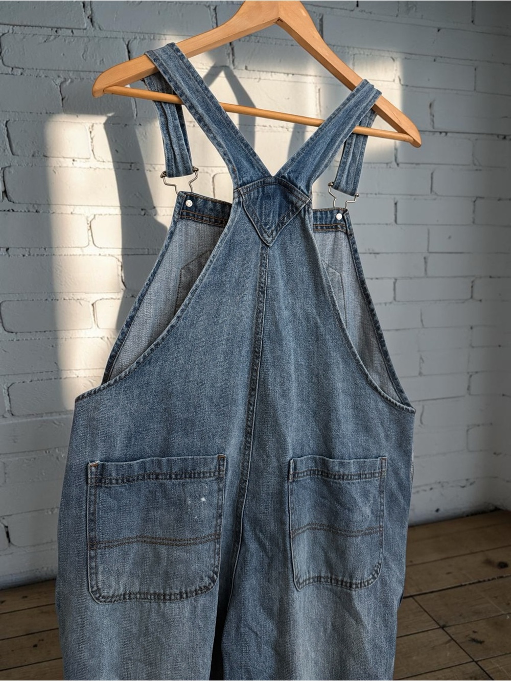 wild fable Distressed Blue Denim Overalls - Picture 6 of 8